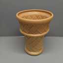 Fun&Unique Ice Cream Cone Flower Planter Charming 7inch tall x 3.5inchbottomwide x 5.3inchupperwide Ceramic Vase for Indoor & Outdoor Home Decor-Quirky Retro Garden Art for Plant Lovers (Standard Size)