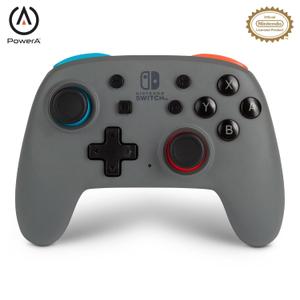 PowerA Nano Enhanced Wireless Controller for Nintendo Switch - Grey-Neon, Works with Nintendo Switch Lite, Bluetooth Controller, Gamepad, Compact, Smaller, Rechargeable, Portable - Nintendo Switch (Gray)