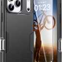 for iPhone 17 Pro Case, 2X Screen Protector, Anti-Drop, 3‑Layer Military Grade Shockproof, Heavy Duty Protective Phone Cover, 6.3-Inch, Black