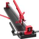 SHIJING 24-inch Manual Tile Cutter with Laser Cutting Guide Porcelain Tile Cutter with Split Platen,Double Aluminum Base,Tungsten Carbide Cutting Wheel