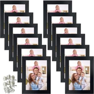 Giftgarden 12 Pack 3.5x5 Picture Frame Black, Multiple 3.5 x 5 Photo Frames Bulk for Tabletop Display or Wall Hanging