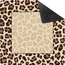 Leopard Print Mahjong Mat for Table 31.5 X 31.5 in, Gifts for Mahjong Players, Trendy Brown and Beige Animal Print Anti-Slip Table Cover Tablecloth for Poker Board Card Tile Game Dominoes, 31.5 x 31.5 x 0.1 inches