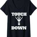 Womens Touchdown Bottle Opener Funny Football Gift V-Neck T-Shirt, 2XL