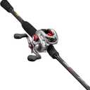 Lew's Laser MG Speed Spool Baitcast Reel and Fishing Rod Combo, Premium IM6 Graphite Rod with Split Grip EVA Handle, Right-Hand Retrieve, Silver