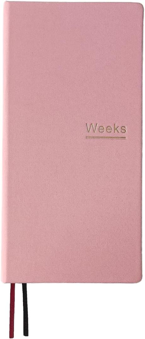 Undated Weekly Planner Notebook Pocket Organizer Appointment Book Journal Notebook A6 Week Plan Notepad (Pink)