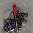 6 Pack 304 Stainless Steel Wall Mount Ceiling Mount Pipe Supports Bracket, Adjustable Pipe Strap Clamp with Screws for OD Pipe 1-1/2 Inch (32-35mm), Adjustable Height 100-150mm