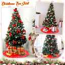 Soulchen Christmas Mouse Tree Skirt 51" Double Layer Circular Wave Point Cartoon Character Decor Xmas Decoration Dress Tree Mat for Holiday Christmas Party(Yellow Red Black,White Wave Point)