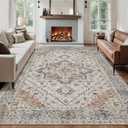 Tangsoo 8x10 Area Rug for Living Room, Washable Vintage Rugs Indoor Non Slip Large Area Rugs, Print Distressed Grey Carpet, Soft Low Pile Foldable Floor for Bedroom Dining Room Dorm, 