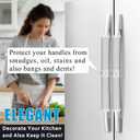 Refrigerator Door Handle Covers, 6 PCS, Keep Your Kitchen Appliance Clean from Food Stains, Smudges, Drips, Oil, Washable and Form-Fitting, Protector for Fridge, Ovens, Dishwashers (Light Grey)