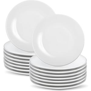 16 Pcs Porcelain Dessert Plates,6 inch White Appetizer Plates,Round Small White Plates,Small Plates for Appetizers,Ceramic Dessert Plate for Cake Snacks,Microwave Oven and Dishwasher Safe