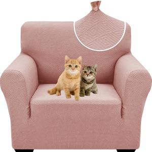 XINEAGE New Stretch Armchair Covers 1 Piece Chair Slipcovers Chair Protector for Living Room Thick Soft Chair Cover with Elastic Bottom Couch Cover for Pets Kids (31"-46", Dusty Pink)