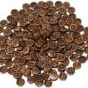 Honbay 50PCS 12.5mm 1/2 Inch Antique Brown Round Wooden Buttons 4 Holes Sewing Decorative Buttons for Skirts Gloves Sweaters Shirts Hats Scarves Headbands Scrapbooking and Crafts