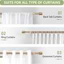 5/8 Diameter Curtain Rods 30-90 Inch, for 30-84 Inch Windows, Adjustable Splicing Wood Grain Curtain Rods for Windows with Brackets, Window Rod Long Small Curtains Rod, 1 Pack