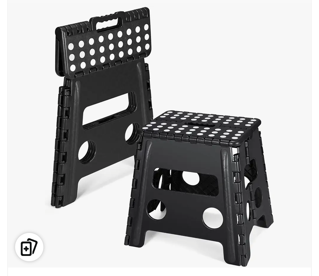 Dyforce Folding Step Stool 13", Heavy Duty Step Stools for Adults and Kids, Compact Foot Stools, LightWeight Toddler Foldable Step Stool for Kitchen, Bathroom, Holds Up to 300 lbs (Black)