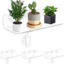 4 Pack Window Plant Floating Shelves,12 in Acrylic Window Sill Extender,Window Shelf for Plants with Suction Cups & Bracket for Indoor Succulent Plants,Micro Greens,Herb Planters,Seed Starter Pots