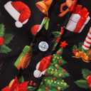 TUNEVUSE Holiday Season Gift-Mens Christmas Shirt Novelty Ugly Santa Claus Long Sleeve Funny Button Down Shirt for Party (Black, L)