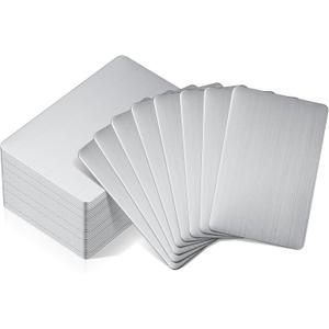 30 Pieces 304 Stainless Steel Metal Business Cards Blank Steel Laser Engraving Stainless Cards for House Office Customer DIY Gift Plate, 86 x 54 mm(0.5 mm Thickness)
