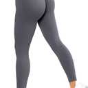 SUUKSESS Women Scrunch Butt Lifting Seamless Leggings Booty High Waisted Workout Yoga Pants (Gray, M)