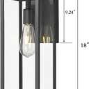 Bestshared Dusk to Dawn Sensor Outdoor Wall Lantern, 18 Inch Tall Large Exterior Wall Lights, Anti-Rust Modern Black Outside Lamp for House Front Porch Doorway Patio (Black, 18" H)