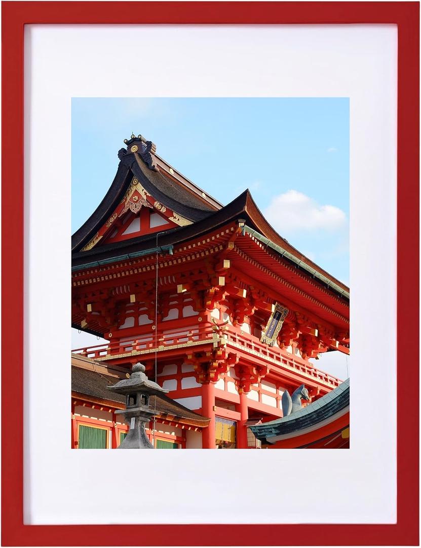 eletecpro 12x16 Picture Frame, Colorful Frame for Modern Style, Made of Engineered Wood and Clear Acrylic Ready for Wall Poster Display, Red Frame, 1 Pack