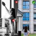 funest 126 Squeegee for Window Cleaning, 2-in-1 Window Cleaner Tool with Extension Pole, Rotatable Head for Indoor and Outdoor Glass Shower Glass Mirror Car RV Window Cleaning Kit