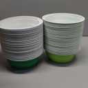 LemonRoad 80 Pcs 23 oz Green Round Plastic Bowl Large Disposable Salad Serving Bowls Containers Chip Candy Dish for Snacks Desserts Picnic Buffet Eating Tableware Party Supplies