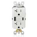 Leviton 20A SmartlockPro Self-Test GFCI Combination with Type A & Type-C USB in-Wall, USB Charger for Smartphones and Tablets, GUAC2-W