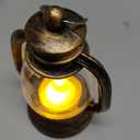 12 Pack Mini Lantern with 4" Flickering LED Candle, Vintage Lanterns Ornaments Table Centerpiece Halloween Western Party Christmas Tree Decorations (Rose Golden)