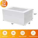 Wowxyz 12pcs 14x10x6.5 Cake Boxes Rectangle Quarter Sheet 1/4 Sheet Bakery Boxes with Window - Donuts, Pastry Baking Cake, Pie White Cardboard Treat Packaging