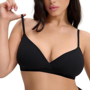 Triangle Bralettes for Women Wireless No Underwire Plunge Bras | Soft Comfortable, Unlined Cup, Cool Lightweight Seamless, T Shirt Everyday Bra, Sexy Deep V, Adjustable Spaghetti Straps