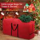 7.5Ft Christmas Tree Storage Bag - Heavy Duty 600D Oxford, Extra Large Capacity with Reinforced Handles & Dual Zipper for Artificial Christmas Trees, Holiday Decorations & Ornaments (Red, 48x15x22in) (48x15x20in)
