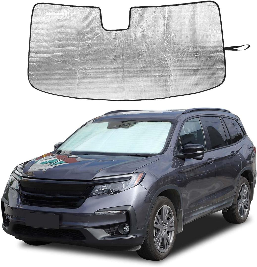 Car Front Windshield Sun Shade for Honda Pilot 2016-2022, Foldable UV Ray Reflector Front Window Shades, Sun Visor for Pilot 2016 2017 2018 2019 2020 2021 2022 Accessories (Style A)