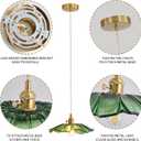 Pendant Light Kitchen Lights Glass Hanging Light Fixture Folwer Light Pendant Lights Modern Lighting for Bedroom Kitchen Hallway Bathroom Green Sunflower