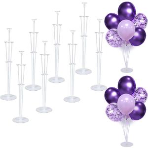 8 Set Balloon Stand Kit - Balloon Sticks With Base for Table Balloon Centerpiece Decorations for Birthday Graduation Gender Reveal Baby Shower Party Decorations