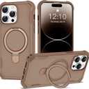 Compatible with iPhone 14 Pro Max Case 6.7'' with Magnetic Ring Stand [Military Drop Protection][Compatible with MagSafe] Shockproof 14 Pro Max Phone Case for Men Wowen,Brown