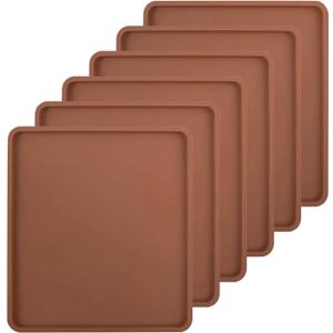 6 Pack Silicone Dehydrator Trays Compatible with Cosori CP267-FD, Nonstick Silicone Drye Sheets with Edge, Multi-purpose Reusable for Jerky, Fruit, Meat, Herbs, Vegetables, Crackers