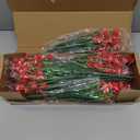 Grunyia Artificial Flowers, 20 Bundles Outdoor Fake Flowers for Decoration UV Resistant Faux Plastic Plants Garden Porch Window Box Dcor(Red)