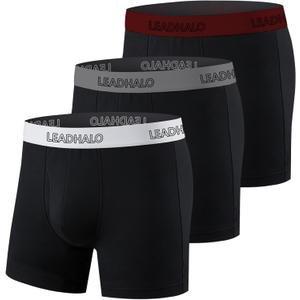 Long Merino Wool Underwear Men for Athletic,Pouch Moisture Wicking Underwear for Mens,Breathable Boxer Briefs 3 Pack (Medium)