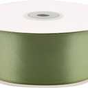 1-1/2 inch Olive Green Polyester Ribbon 50 Yards for Wedding Invitations, Bridal Bouquets, Sewing, Party Decorations, Gift Wrapping and More