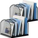 Gawerk 5-Section Vertical Desktop Organizer, 5-Section Mesh File Folder Stand Sorter for Office Home Classroom Organization (2, Black)