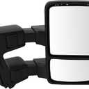 TRQ Passenger Side Power Heated Mirror Smooth Black Textured Cover Compatible with 2009-2010 Ford F-250 Super Duty F-350 Super Duty FO1321491