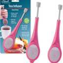Jokari Loose Leaf Tea Infuser 2 Pack  Stainless Steel Mesh Reusable Tea Steeper with Easy Grip Handle  BPA-Free, Dishwasher Safe, for Custom Brewing  Pink
