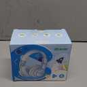 iClever BTH12 Kids Bluetooth Headphones,Colorful LED Lights Kids Headphones Wireless,74/85dBA Safe Volume,85H Playtime,Fast Charging,Bluetooth 5.2,Over Ear,Built-in Mic for iPad/Tablet/Airplane,Blue