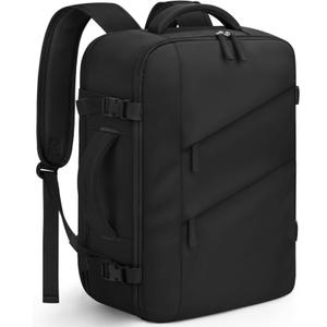 Capolo Travel Backpack for Women Men Waterproof Laptop Backpack Flight Approved Personal Item Backpack Overnight Weekender Bag College Bookbag for Business, Work, Traveling Fits 15.6 '' Laptop,Black
