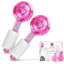 Hana Emi Ice Globes for Face Neck & Eyes, Unbreakable Stainless Steel Gua Sha, Facial Ice Globes for Puffiness, Wrinkles, Dark Circles, Pink (Set of 1)