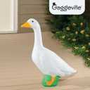 Fox Valley Traders Gaggleville Porch Goose Baby Statue Charming 17" Outdoor Decorative Figurine for Garden, Patio, or Entryway Accent