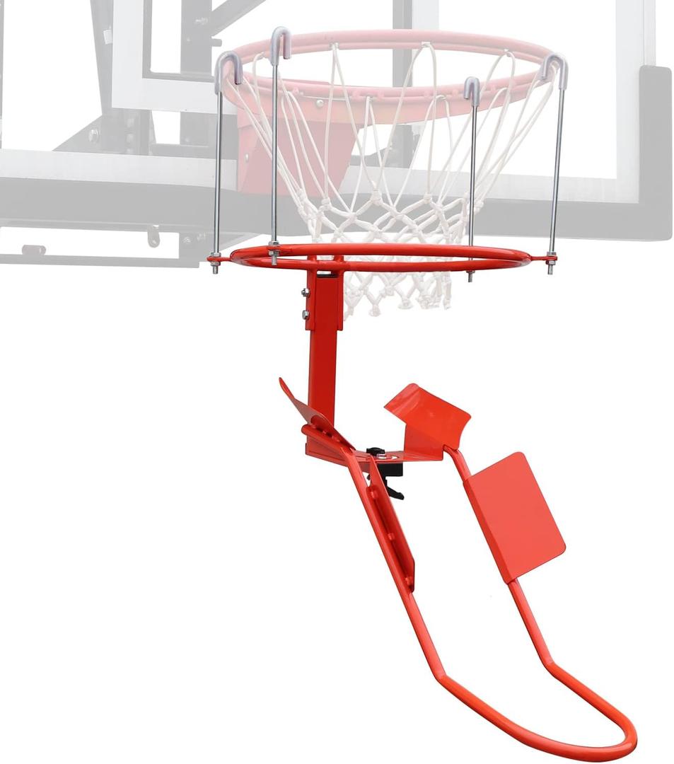 Basketball Return Attachment, Heavy Duty Durable Steel Return System for Basketball - 180 Degree Rotatable Chute Shot Returner for 18" Rim Indoor and Outdoor Product Patents