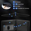 2 x HiWe Anti-Lost Bifold Men Wallet with Find My, Genuine Leather, RFID, Original Design, Black