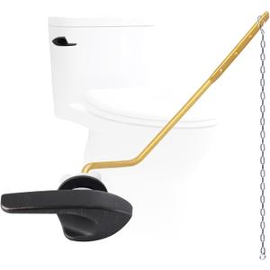 Universal Metal Side Mount Toilet Handle Replacement Kit Compatible with Kohler K-GP30324-CP/Glacier Bay Toilet with 1pc Flapper Chain, Toilet Flusher Lever, Oil Rubbed Bronze