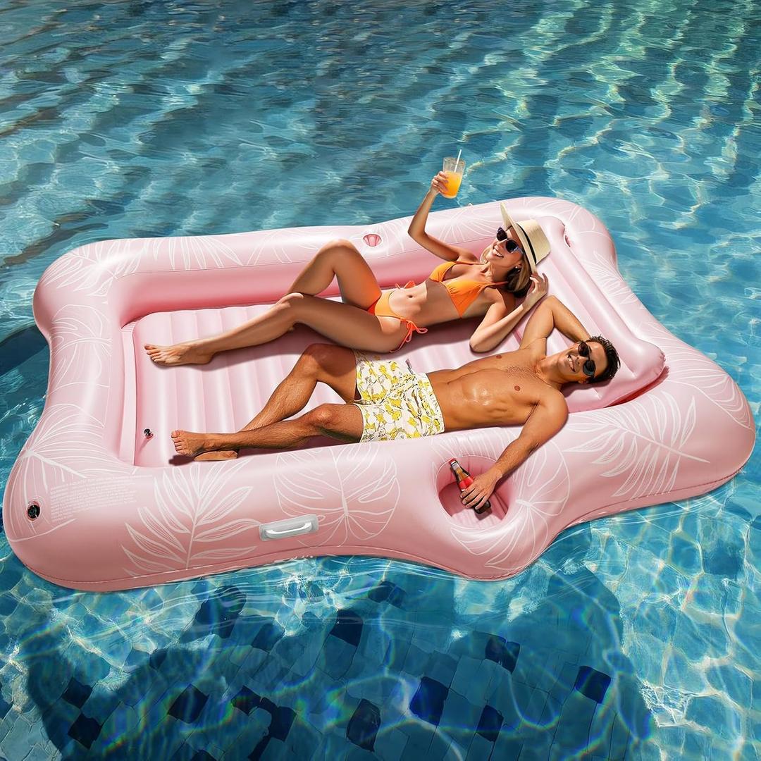 HeySplash Pool Lounger Float for Adult, Inflatable Pool Floats Bed Cooling Contour Lounger Rafts, Water Rafts for Lake, Outdoor Beach Pool Party